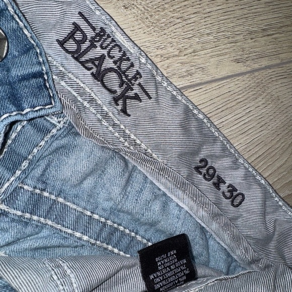 Buckle black blue bootcut boot jean denim - Picture 7 of 9